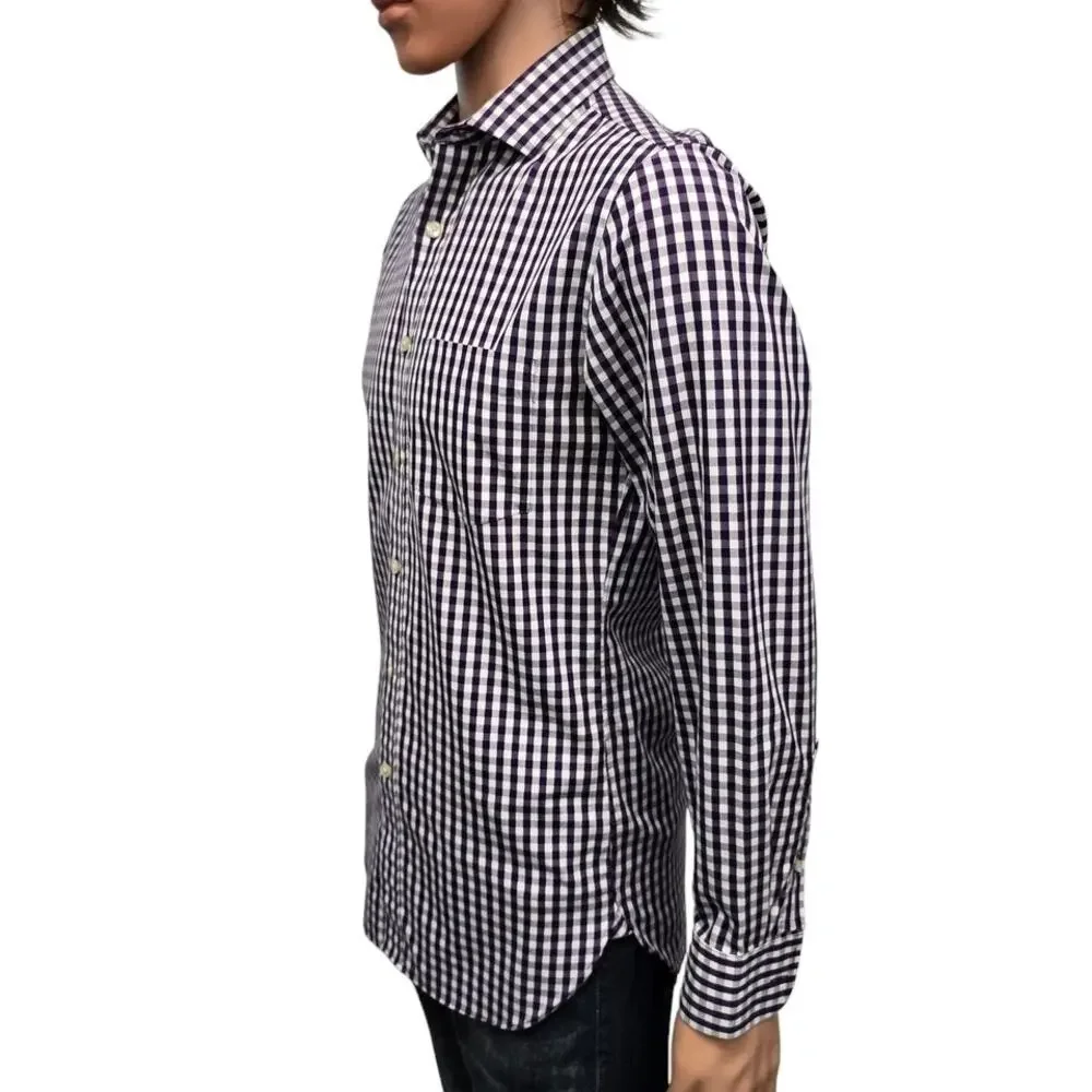 J. Crew Thompson Shirtings Wrinkle Free Shirt 80s 2-Ply Gingham Check S 14-14.5